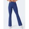 imageYEOREO CoreFlex Mini Flare Workout Leggings with Pockets for Women Butt Lifting High Waisted Hidden Scrunch Gym Denim PantsDeep Sea Blue