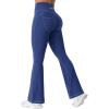 imageYEOREO CoreFlex Mini Flare Workout Leggings with Pockets for Women Butt Lifting High Waisted Hidden Scrunch Gym Denim PantsDeep Sea Blue