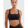 imageYEOREO Sports Bras for Women High Support Racerback Padded Running Bra Tracii Square Neck Wireless Workout Gym Crop TopBlack