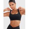 imageYEOREO Sports Bras for Women High Support Racerback Padded Running Bra Tracii Square Neck Wireless Workout Gym Crop TopBlack