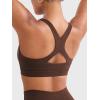 imageYEOREO Sports Bras for Women High Support Racerback Padded Running Bra Tracii Square Neck Wireless Workout Gym Crop TopCocoa