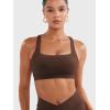 imageYEOREO Sports Bras for Women High Support Racerback Padded Running Bra Tracii Square Neck Wireless Workout Gym Crop TopCocoa