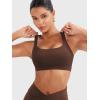 imageYEOREO Sports Bras for Women High Support Racerback Padded Running Bra Tracii Square Neck Wireless Workout Gym Crop TopCocoa