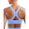 imageYEOREO Sports Bras for Women High Support Racerback Padded Running Bra Tracii Square Neck Wireless Workout Gym Crop TopIce Blue