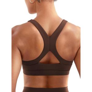 imageYEOREO Sports Bras for Women High Support Racerback Padded Running Bra Tracii Square Neck Wireless Workout Gym Crop TopCocoa
