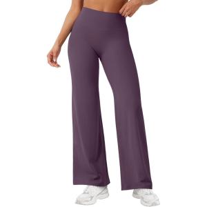 imageYEOREO Workout Leggings Womens No Front Seam Straight Leggings 29quot  315quot  33quot High Waist Buttery Eddiy Gym Yoga PantsBlack Berry Purple
