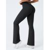 imageYEOREO CoreFlex Mini Flare Workout Leggings with Pockets for Women Butt Lifting High Waisted Hidden Scrunch Gym Denim PantsPure Black