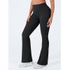 imageYEOREO CoreFlex Mini Flare Workout Leggings with Pockets for Women Butt Lifting High Waisted Hidden Scrunch Gym Denim PantsPure Black
