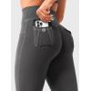imageYEOREO CoreFlex Women Workout Leggings with Pockets Scrunch Butt Lifting Gym Cargo DenimLook Yoga PantsDark Gray