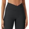 imageYEOREO Women Hidden Scrunch Impact Leggings V Cross Waist Leggings Butt Booty Lifting Gym PantsBlack