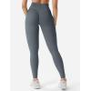 imageYEOREO Women Hidden Scrunch Impact Leggings V Cross Waist Leggings Butt Booty Lifting Gym PantsDark Grey