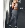 imageYEOREO Women Hidden Scrunch Impact Leggings V Cross Waist Leggings Butt Booty Lifting Gym PantsDark Grey