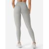 imageYEOREO Women Hidden Scrunch Impact Leggings V Cross Waist Leggings Butt Booty Lifting Gym PantsLight Grey