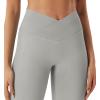 imageYEOREO Women Hidden Scrunch Impact Leggings V Cross Waist Leggings Butt Booty Lifting Gym PantsLight Grey