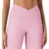 imageYEOREO Women Hidden Scrunch Impact Leggings V Cross Waist Leggings Butt Booty Lifting Gym PantsPink