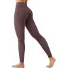 imageYEOREO Womens Workout Gym Leggings Julissa Hidden Scrunch Butt Sculpting Compression Mid Rise V Back Yoga Leggings 26quotBrown