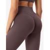 imageYEOREO Womens Workout Gym Leggings Julissa Hidden Scrunch Butt Sculpting Compression Mid Rise V Back Yoga Leggings 26quotBrown
