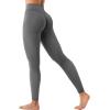 imageYEOREO Womens Workout Gym Leggings Julissa Hidden Scrunch Butt Sculpting Compression Mid Rise V Back Yoga Leggings 26quotCarbon Grey