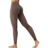 imageYEOREO Womens Workout Gym Leggings Julissa Hidden Scrunch Butt Sculpting Compression Mid Rise V Back Yoga Leggings 26quotCoffee