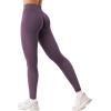 imageYEOREO Womens Workout Gym Leggings Julissa Hidden Scrunch Butt Sculpting Compression Mid Rise V Back Yoga Leggings 26quotDeep Berry