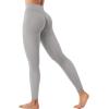 imageYEOREO Womens Workout Gym Leggings Julissa Hidden Scrunch Butt Sculpting Compression Mid Rise V Back Yoga Leggings 26quotLight Grey