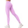 imageYEOREO Womens Workout Gym Leggings Julissa Hidden Scrunch Butt Sculpting Compression Mid Rise V Back Yoga Leggings 26quotLilac