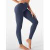imageYEOREO Womens Workout Gym Leggings Julissa Hidden Scrunch Butt Sculpting Compression Mid Rise V Back Yoga Leggings 26quotNavy Blue