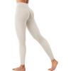 imageYEOREO Womens Workout Gym Leggings Julissa Hidden Scrunch Butt Sculpting Compression Mid Rise V Back Yoga Leggings 26quotPearl Grey