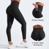 imageYEOREO Workout Leggings with Pockets for Women Tummy Control High Waisted Butt Lifting Gym Yoga Compression Pants Black S