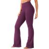 imageYEOREO Workout Mini Flare Leggings for Women Hidden Scrunch High Waisted Seamless Gym Leggings Brinklie 30quot Yoga PantsBlack Cherry