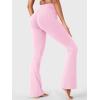 imageYEOREO Workout Mini Flare Leggings for Women Hidden Scrunch High Waisted Seamless Gym Leggings Brinklie 30quot Yoga PantsPink