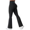 imageYEOREO CoreFlex Mini Flare Workout Leggings with Pockets for Women Butt Lifting High Waisted Hidden Scrunch Gym Denim PantsPure Black