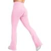imageYEOREO Workout Mini Flare Leggings for Women Hidden Scrunch High Waisted Seamless Gym Leggings Brinklie 30quot Yoga PantsPink