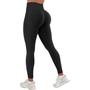 imageYEOREO Seamless Workout Leggings for Women Butt Lifting Hidden Scrunch Leggings High Waisted Gym Yoga Lilliean Impact PantsBlack