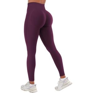 imageYEOREO Seamless Workout Leggings for Women Butt Lifting Hidden Scrunch Leggings High Waisted Gym Yoga Lilliean Impact PantsBlack Cherry