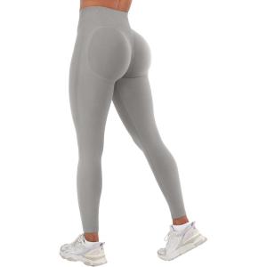 imageYEOREO Seamless Workout Leggings for Women Butt Lifting Hidden Scrunch Leggings High Waisted Gym Yoga Lilliean Impact PantsLight Gray