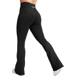 imageYEOREO Workout Mini Flare Leggings for Women Hidden Scrunch High Waisted Seamless Gym Leggings Brinklie 30quot Yoga PantsBlack