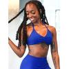 imageYEOREO SoftHue Impact Strappy Halter Bra for Sports Intensify Women Workout Backless Padded Gym Yoga BraDark Blue