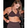 imageYEOREO SoftHue Impact Strappy Halter Bra for Sports Intensify Women Workout Backless Padded Gym Yoga BraDark Brown