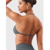imageYEOREO SoftHue Impact Strappy Halter Bra for Sports Intensify Women Workout Backless Padded Gym Yoga BraDark Gray