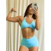 imageYEOREO SoftHue Impact Strappy Halter Bra for Sports Intensify Women Workout Backless Padded Gym Yoga BraLight Blue