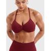 imageYEOREO SoftHue Impact Strappy Halter Bra for Sports Intensify Women Workout Backless Padded Gym Yoga BraScarlet