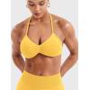 imageYEOREO SoftHue Impact Strappy Halter Bra for Sports Intensify Women Workout Backless Padded Gym Yoga BraYellow