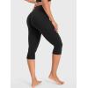 imageYEOREO Womens Workout Capri Leggings 17quot No Front Seam High Waisted Hidden Scrunch Gym Yoga PantsBlack