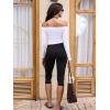 imageYEOREO Womens Workout Capri Leggings 17quot No Front Seam High Waisted Hidden Scrunch Gym Yoga PantsBlack