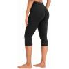 imageYEOREO Womens Workout Capri Leggings 17quot No Front Seam High Waisted Hidden Scrunch Gym Yoga PantsBlack