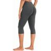 imageYEOREO Womens Workout Capri Leggings 17quot No Front Seam High Waisted Hidden Scrunch Gym Yoga PantsDark Gray