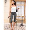 imageYEOREO Womens Workout Capri Leggings 17quot No Front Seam High Waisted Hidden Scrunch Gym Yoga PantsDark Gray