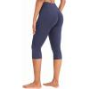 imageYEOREO Womens Workout Capri Leggings 17quot No Front Seam High Waisted Hidden Scrunch Gym Yoga PantsNavy Blue