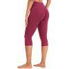 imageYEOREO Womens Workout Capri Leggings 17quot No Front Seam High Waisted Hidden Scrunch Gym Yoga PantsRuby Red